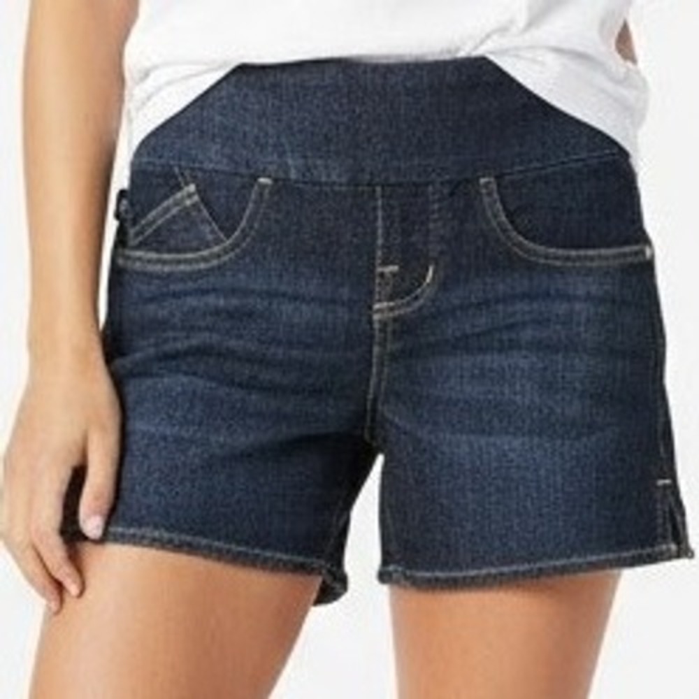 Rock & Republic Denim Shorts 2 Dark Wash Mid Rise Pull On Slimming Denim Casual